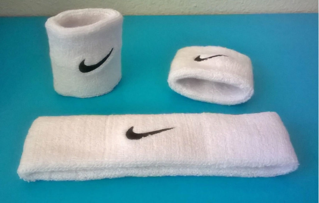 Nike swoosh wristband set