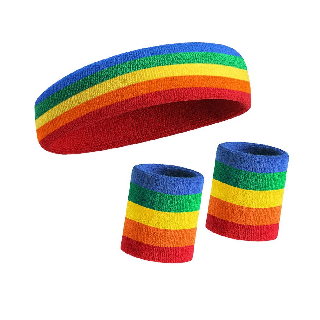 HOTER Thick Solid Color Sweatband Set